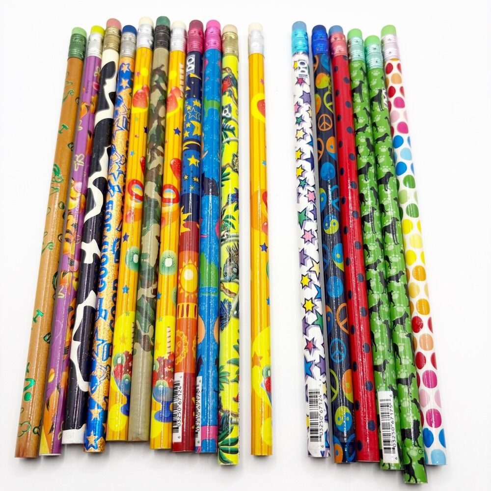 Novelty Pencils Geddes Disney Tigger Cats Dogs Cow Camo Polka Dot Stars Teacher